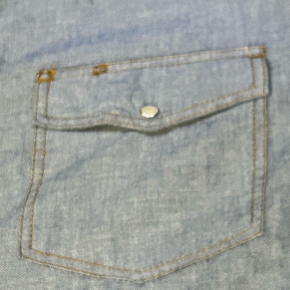 Key Western Wear Chambray Shirt, Pearl Snaps, Large - Picture 5 of 10